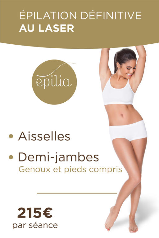 Épilation laser demi-jambes aisselles