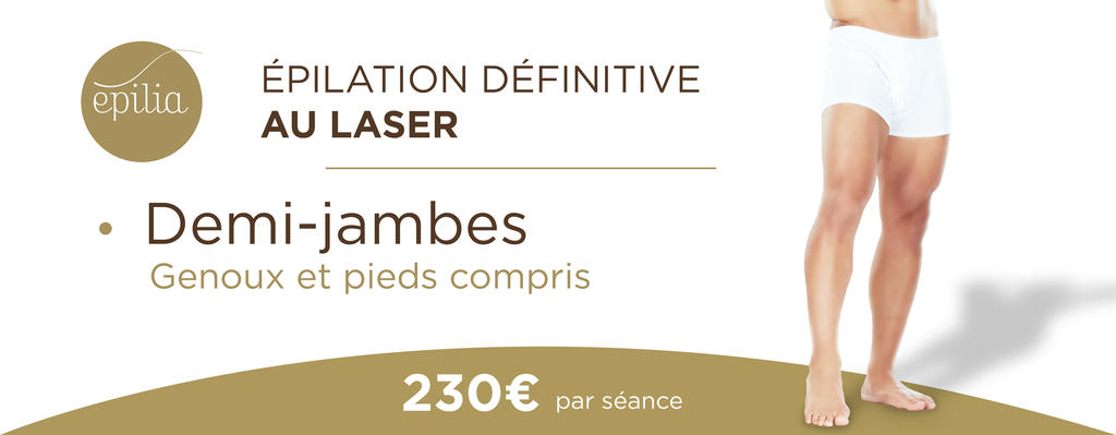 Épilation laser demi-jambes homme