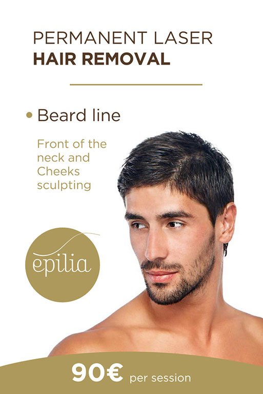 Permanent laser hair removal beard line