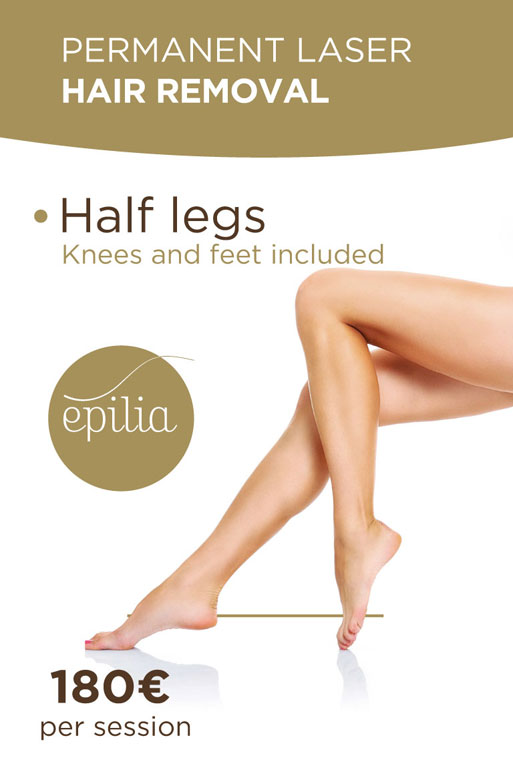 Permanent laser hair removal half legs