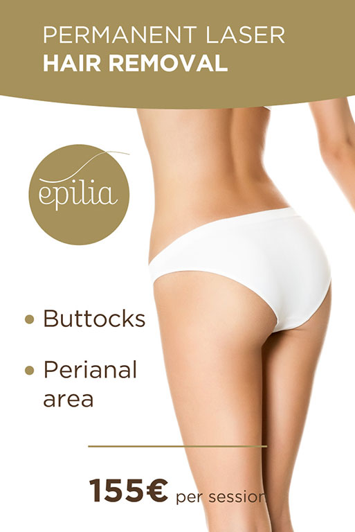 Permanent laser hair removal buttocks perianal area