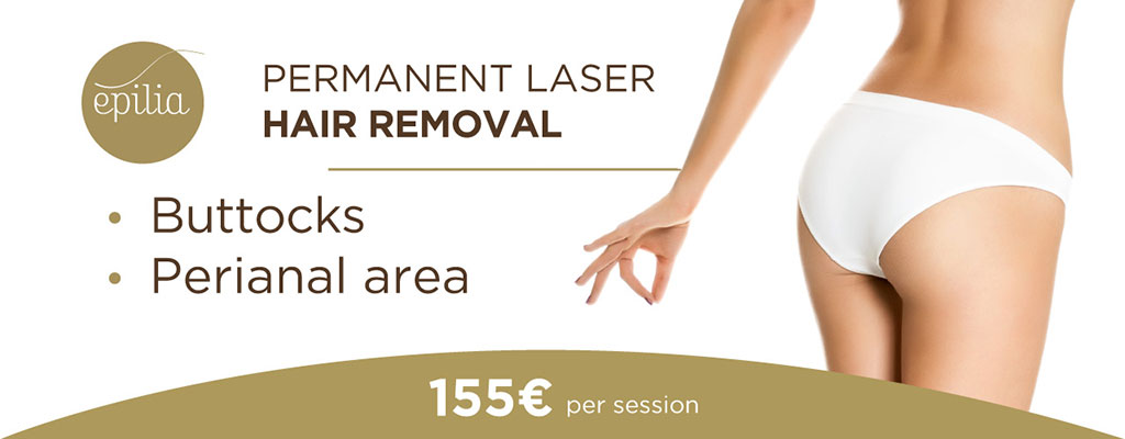 laser hair removal perianal area buttocks