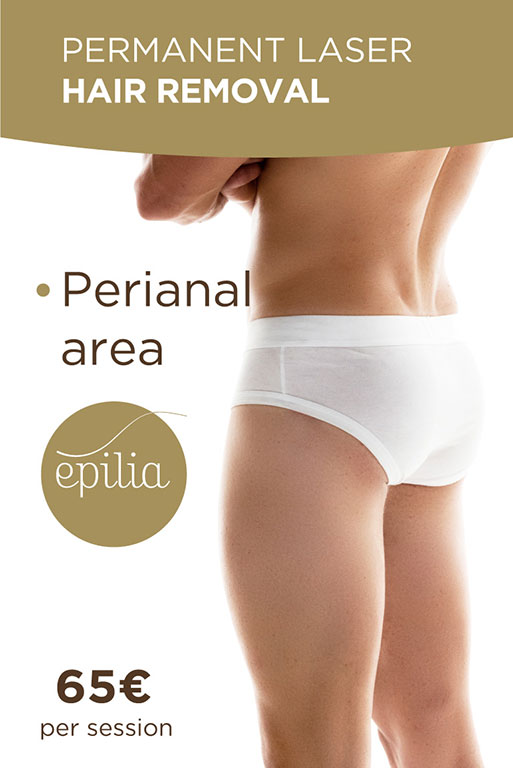 Permanent laser hair removal perianal area man