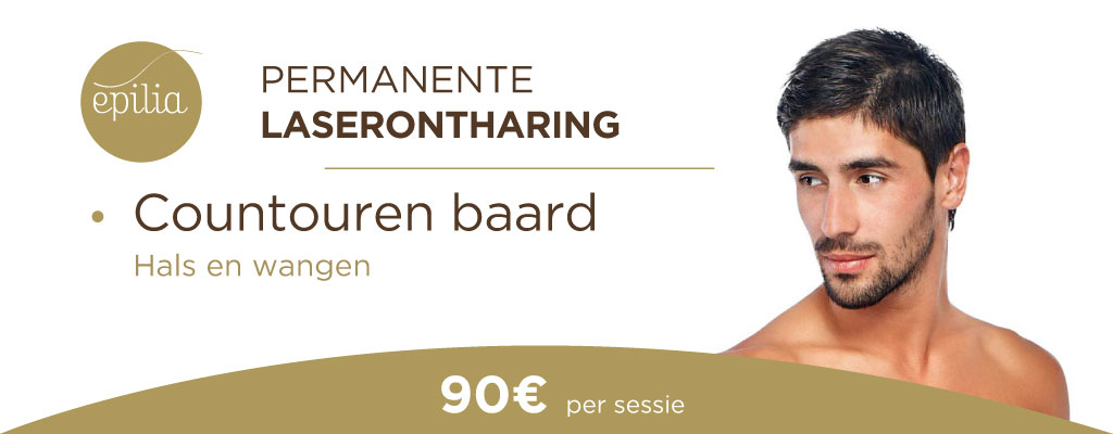 Permanente laserontharing contourent baard hals en wangen man