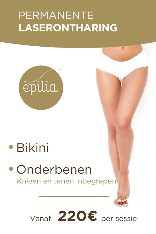 Permanente laserontharing bikini onderbenen knieën en tenen