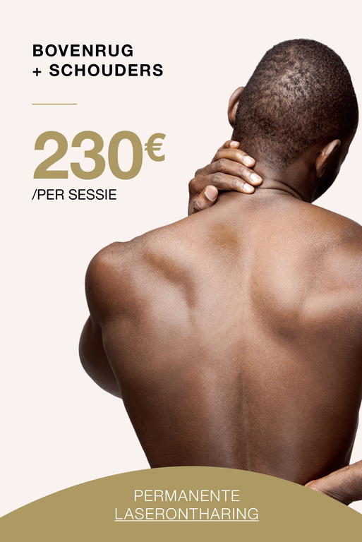 Permanente laserontharing bovenrug schouders donkere huid